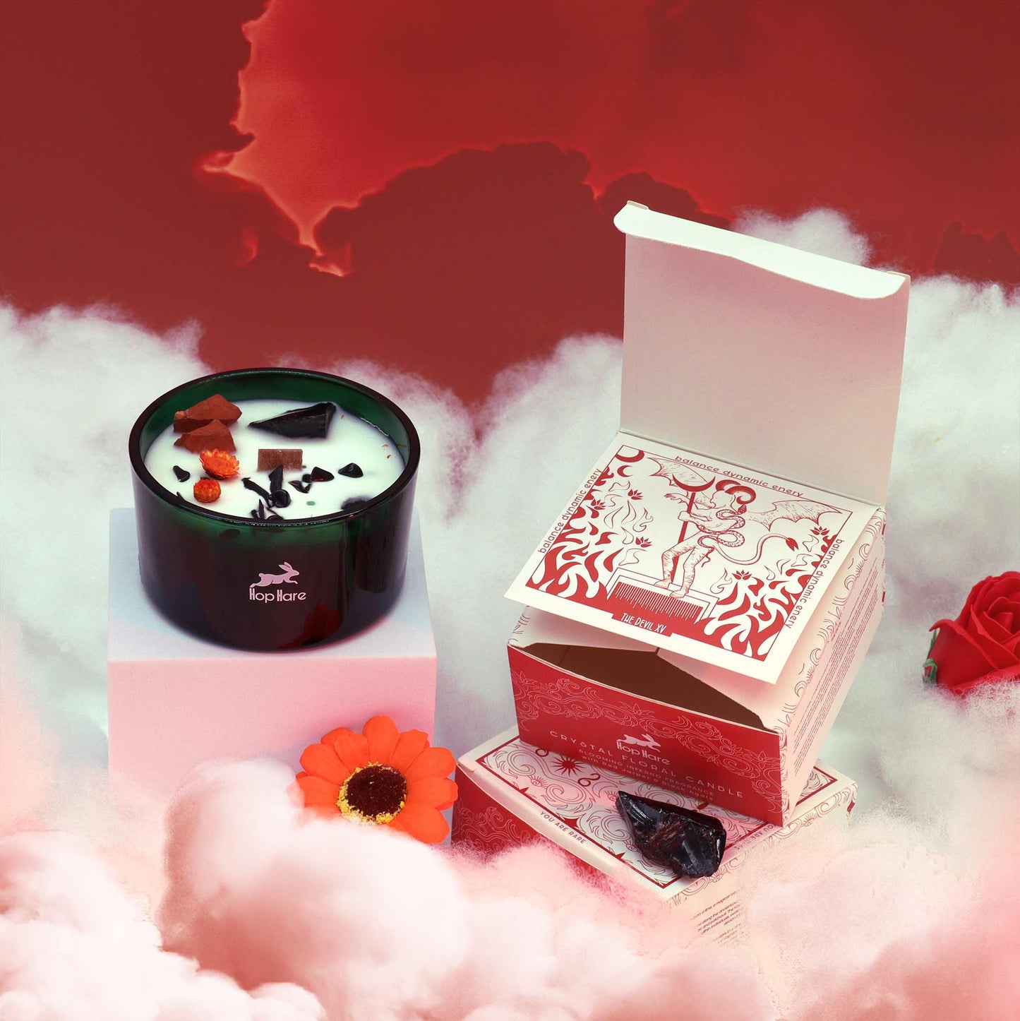 Vela Mágica Floral de Cristal – O Diabo | Hop Hare