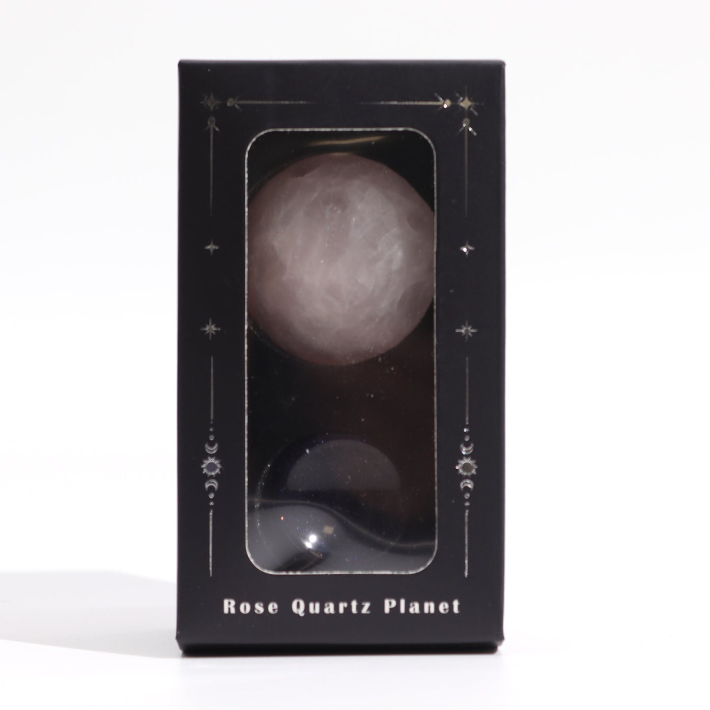 Planeta de Quartzo Rosa com Suporte Solar (Vénus) – 40mm