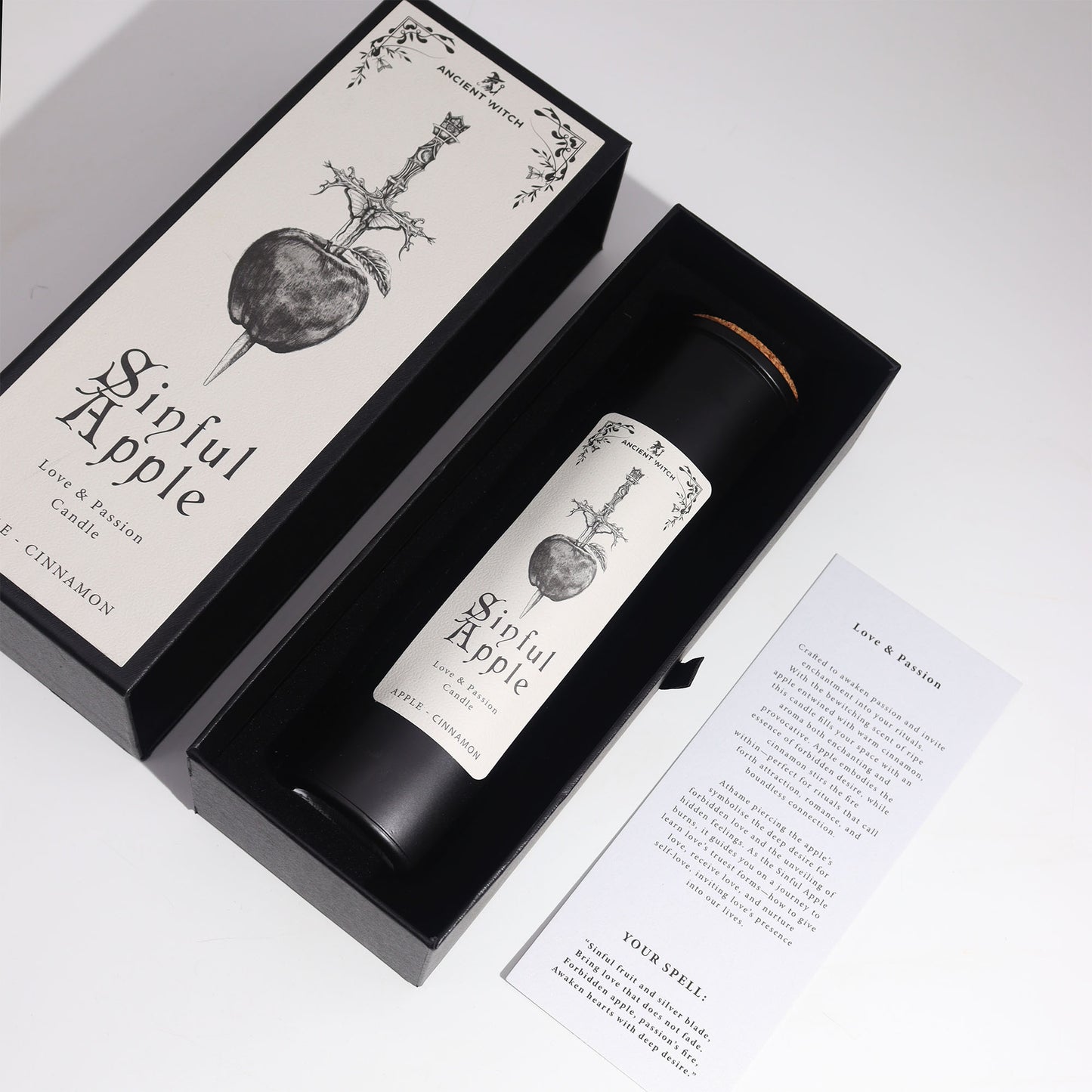 Vela Purificadora “Maçã Pecaminosa” – Coleção Bruxa Ancestral | Sedução, Amor e Paixão