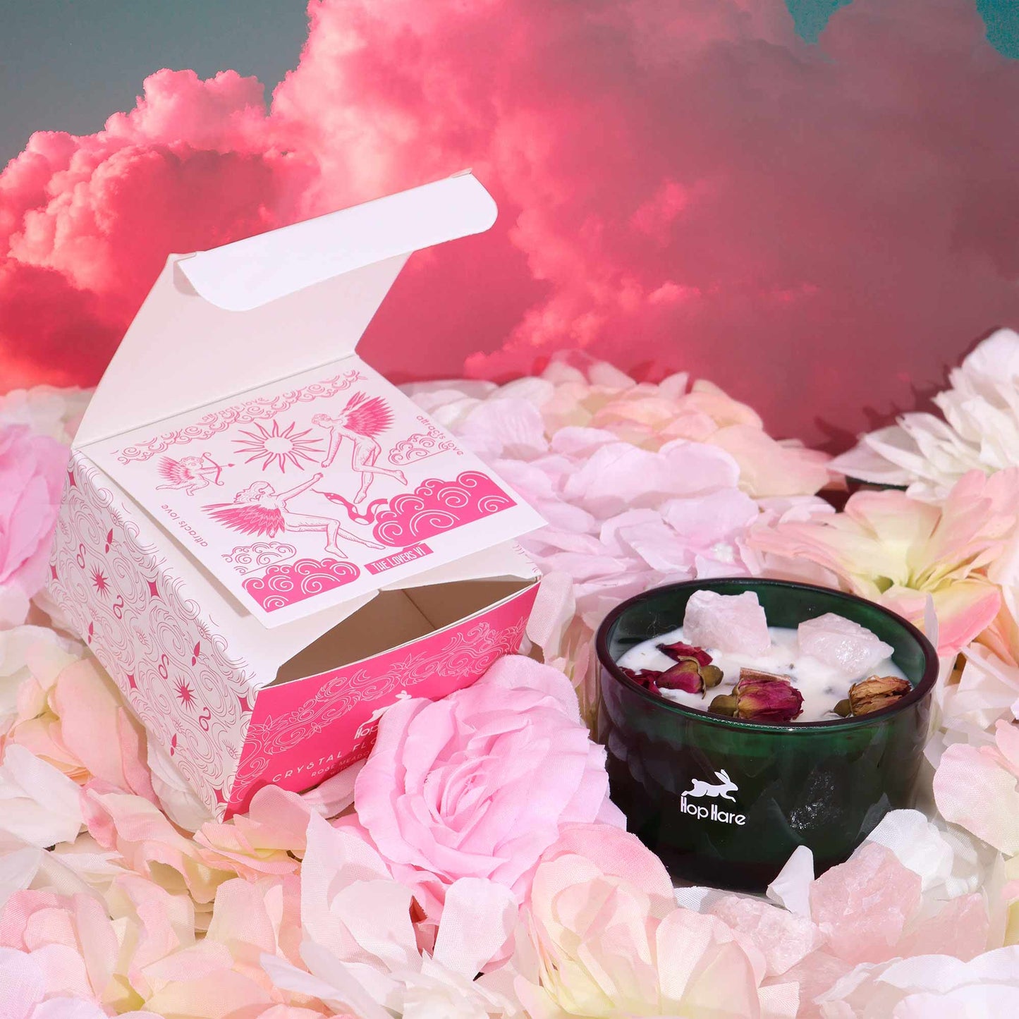 Vela Mágica Floral de Cristal – Os Amantes | Hop Hare
