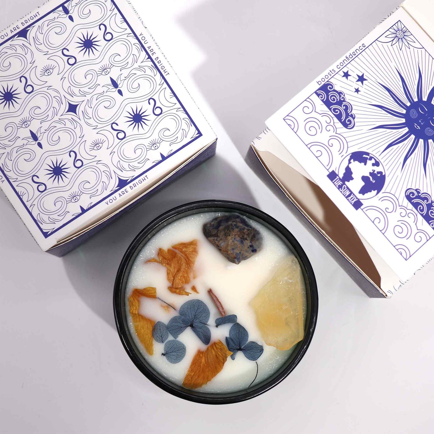 Vela Mágica Floral de Cristal – O Sol | Hop Hare