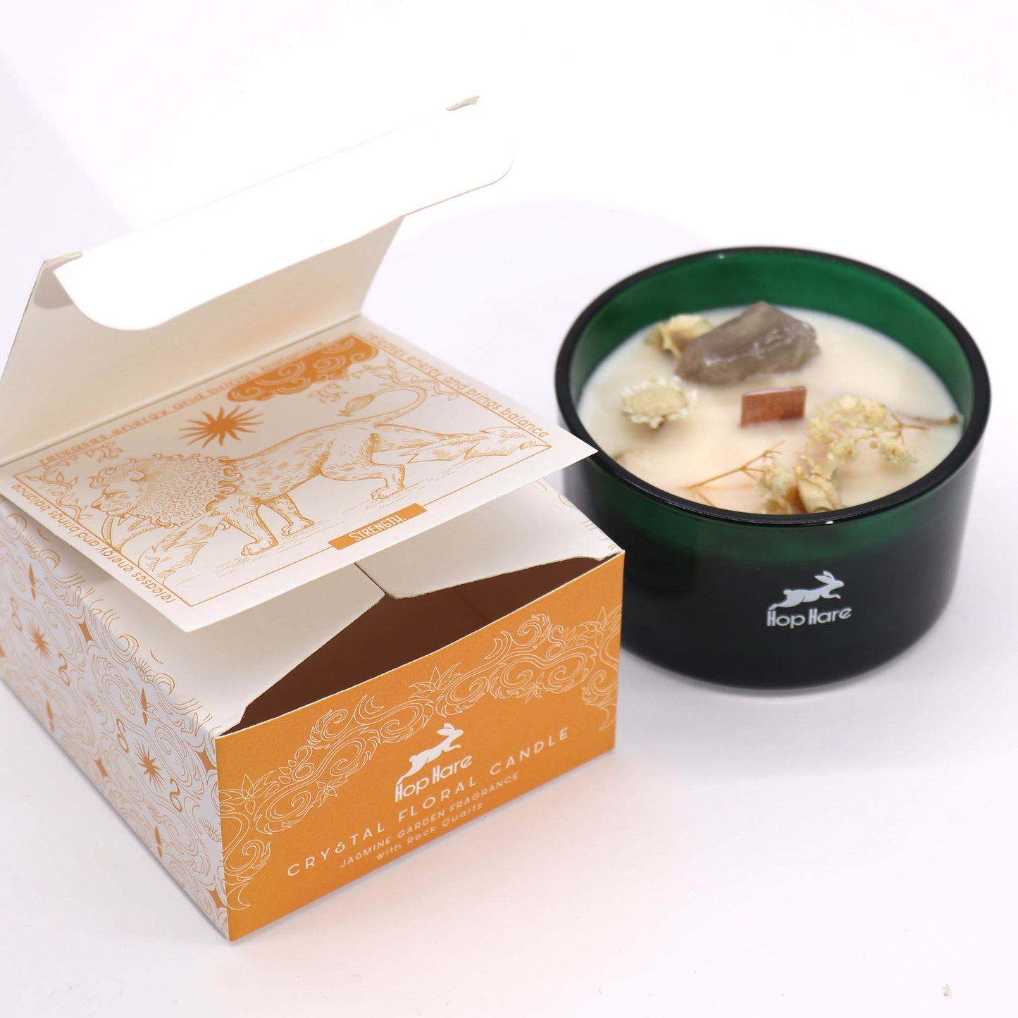 Vela Mágica Floral de Cristal – O Leão | Hop Hare