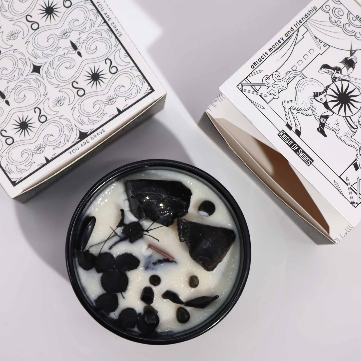 Vela Mágica Floral de Cristal – O Cavaleiro de Espadas | Hop Hare